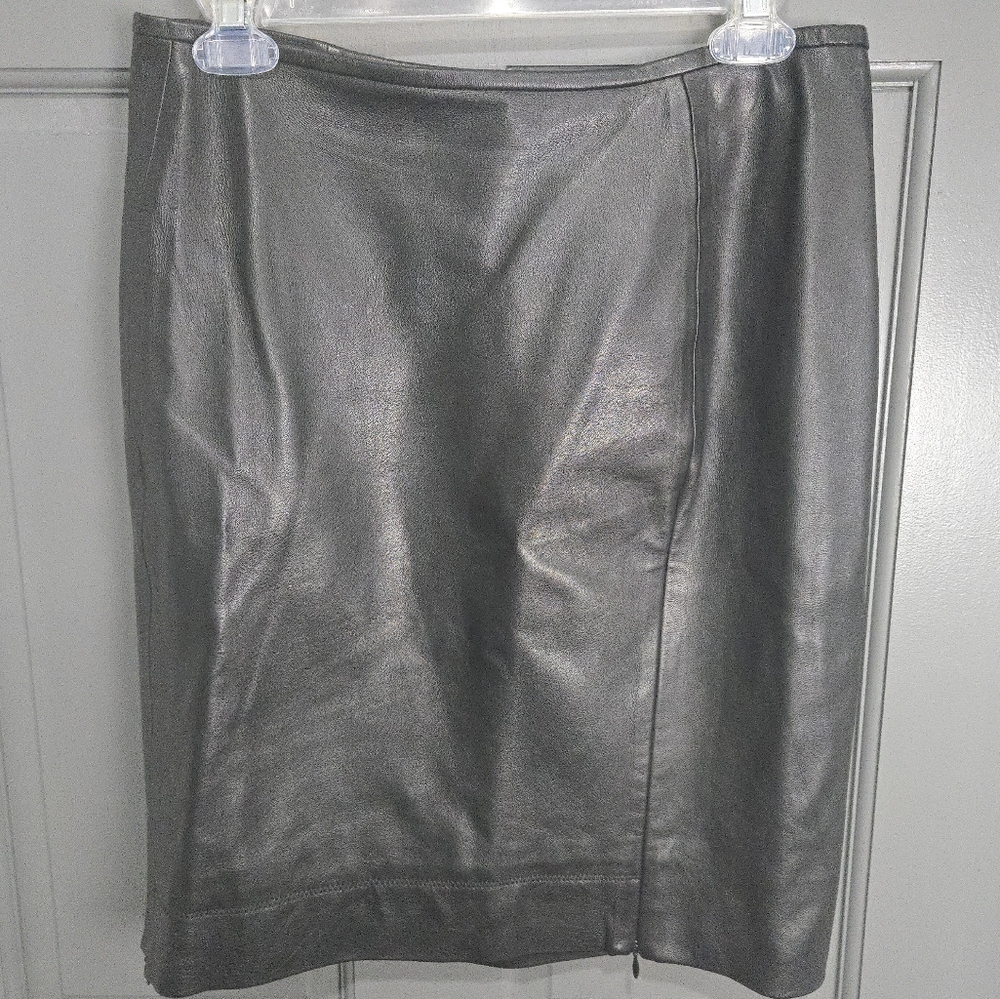 Classic Black Leather Skirt